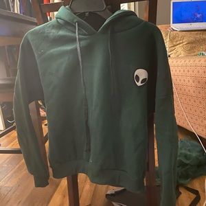 Green alien hoodie